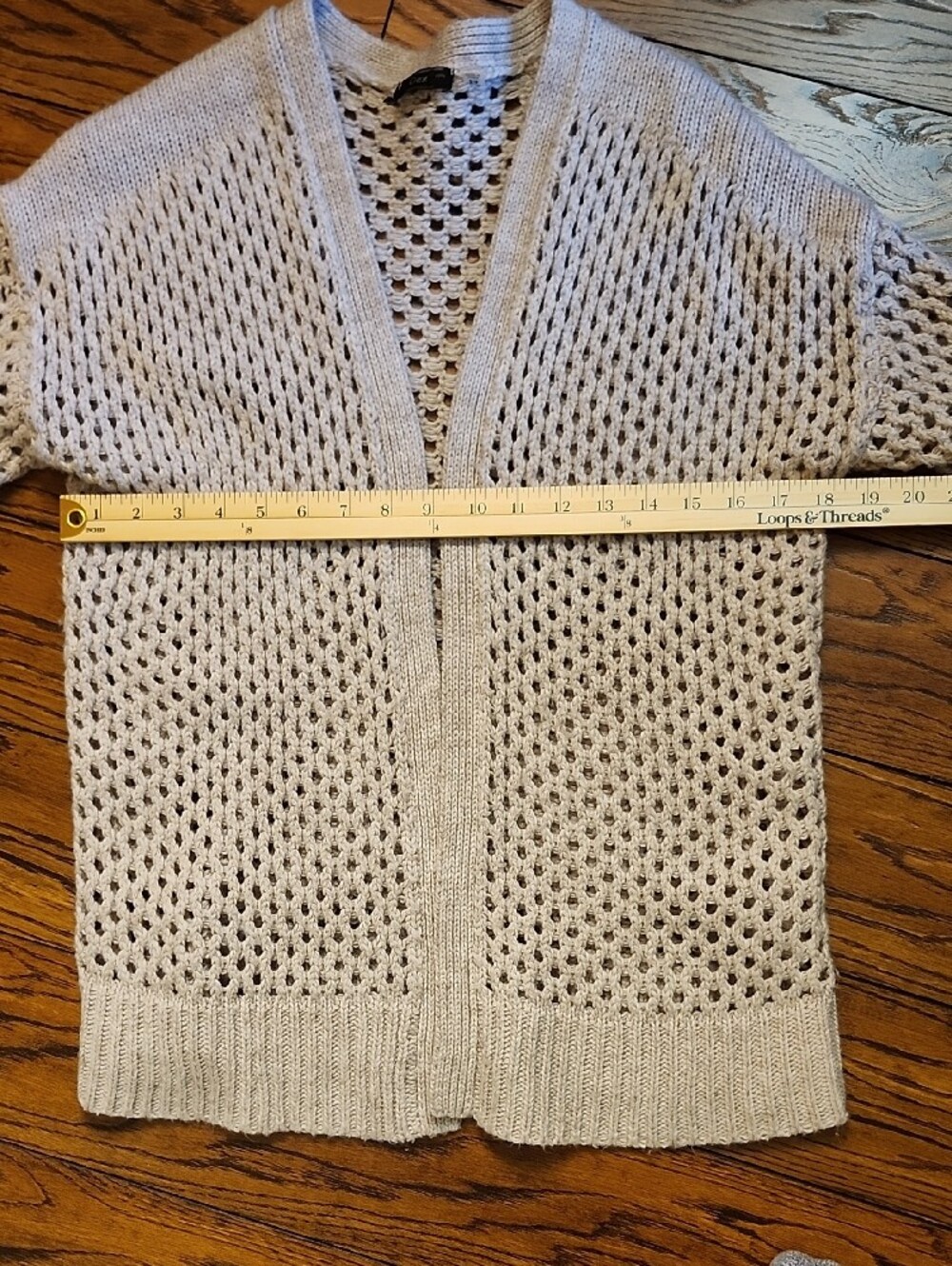 Dex Open Knit Longline Cardigan Sweater Cream Beige Boho Cottagecore Size Small - Picture 7 of 8